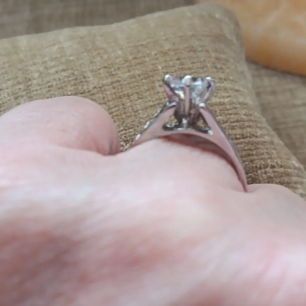Silver Tone Cubic Zirconia Ring
